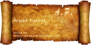 Árpád Patrik névjegykártya